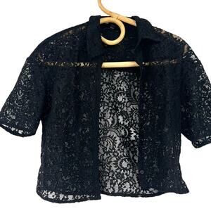 Express | XS| Top Blouse Open Front Jacket Lace Cropped Dark Academia Romantic